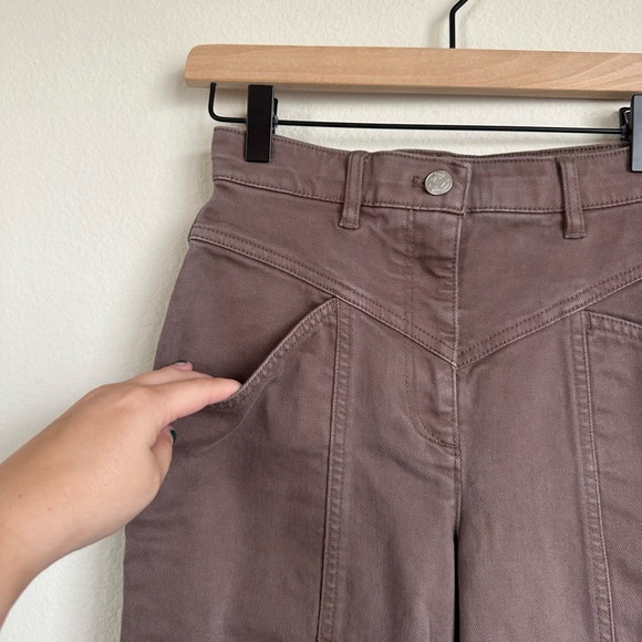 Aritzia Wilfred Free Archer Brown High Rise Straight Leg Jeans - Picture 7 of 12